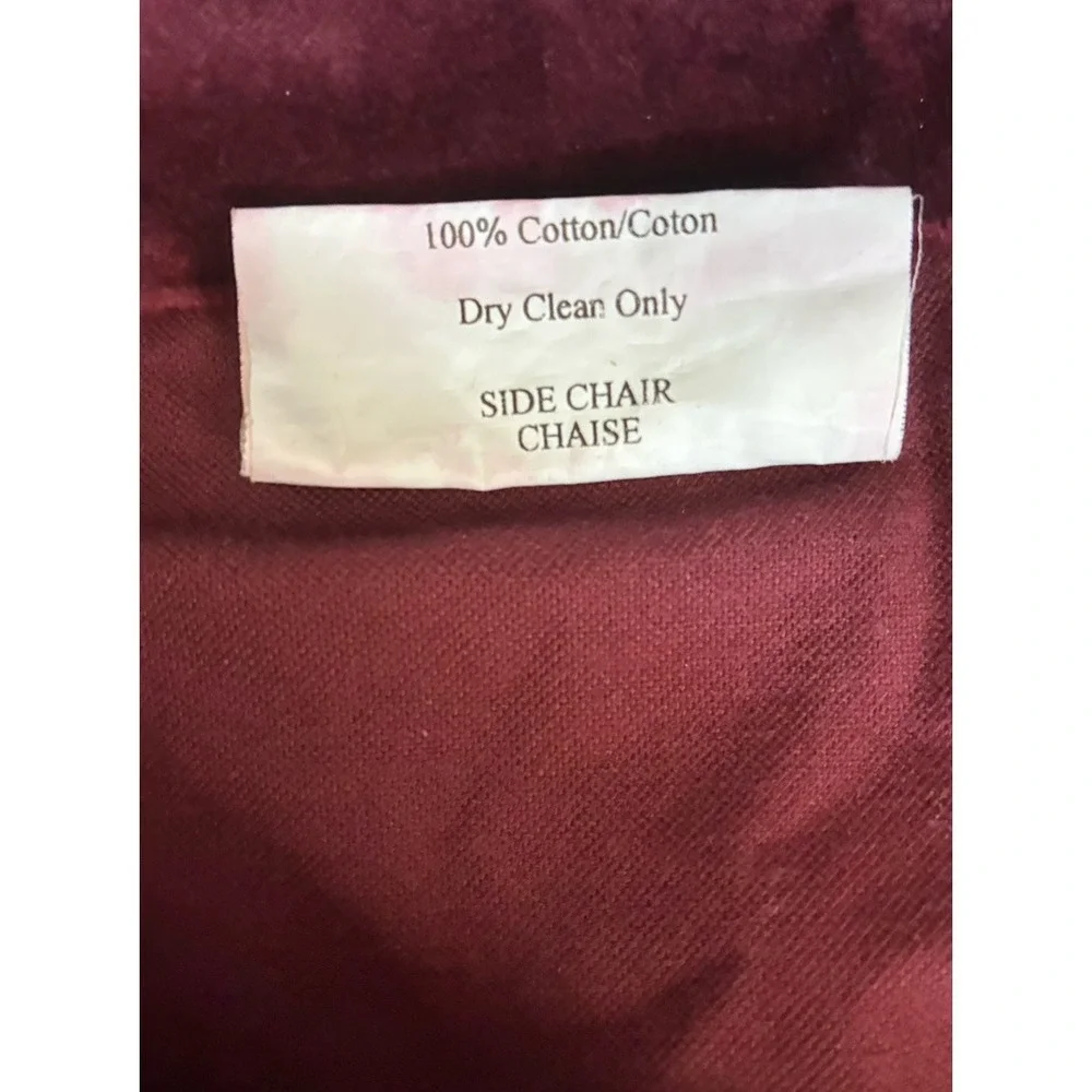 Pottery Barn Side Chair Slipcover Wine Red Velvet